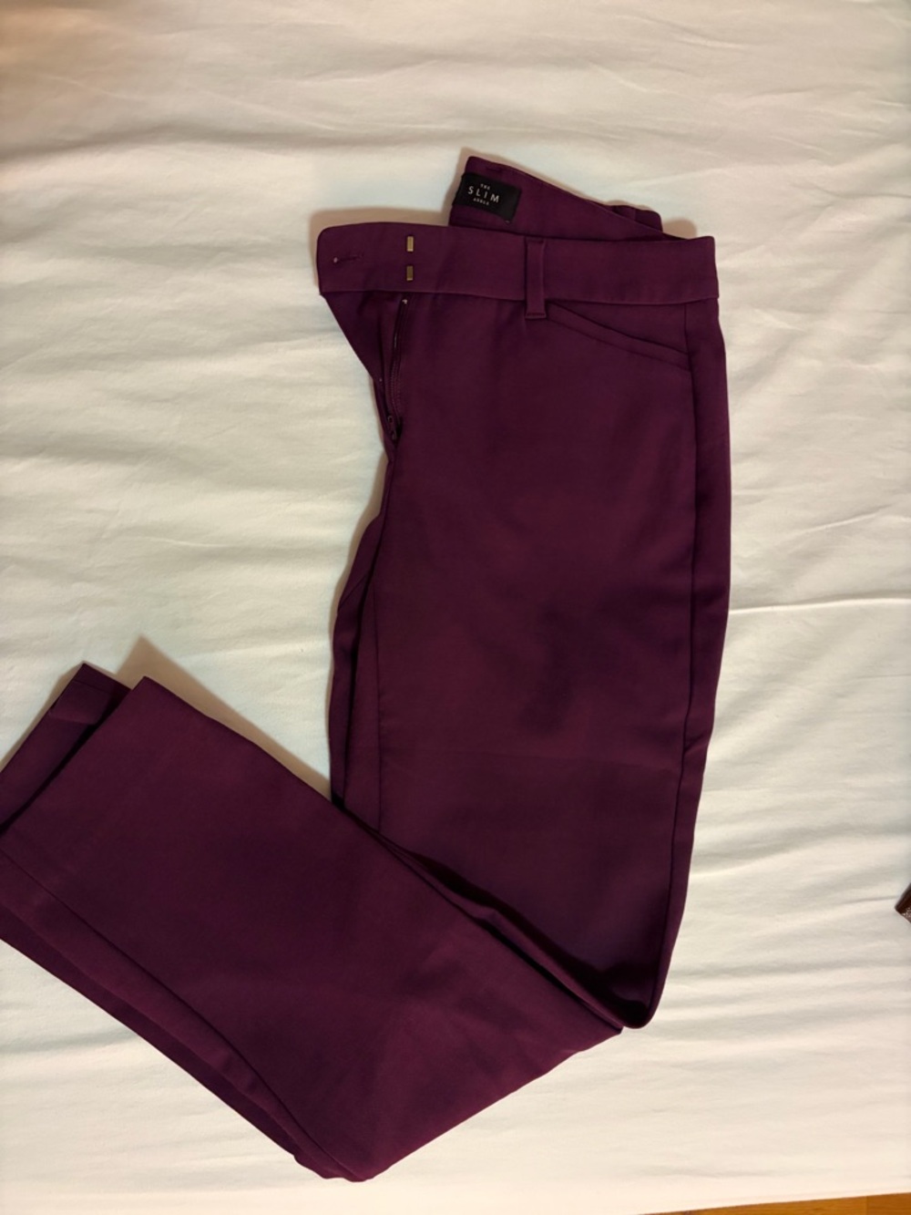Purple Slim Curvy Fit White House Black Market Work Pants